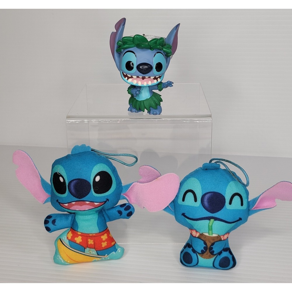 Lilo & Stitch Disney Hula‎ Stitch Funko Pop! & 2 McDonalds Plush Ornaments